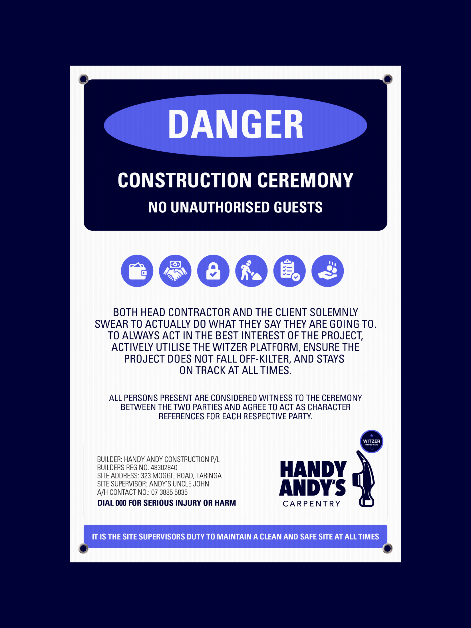 Witzer Construction Ceremony